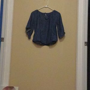 A jean colored blouse